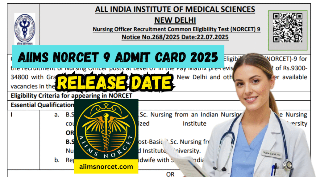 AIIMS NORCET 9 Admit Card