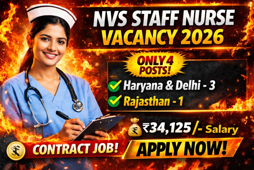 NVS Staff Nurse Vacancy 2026